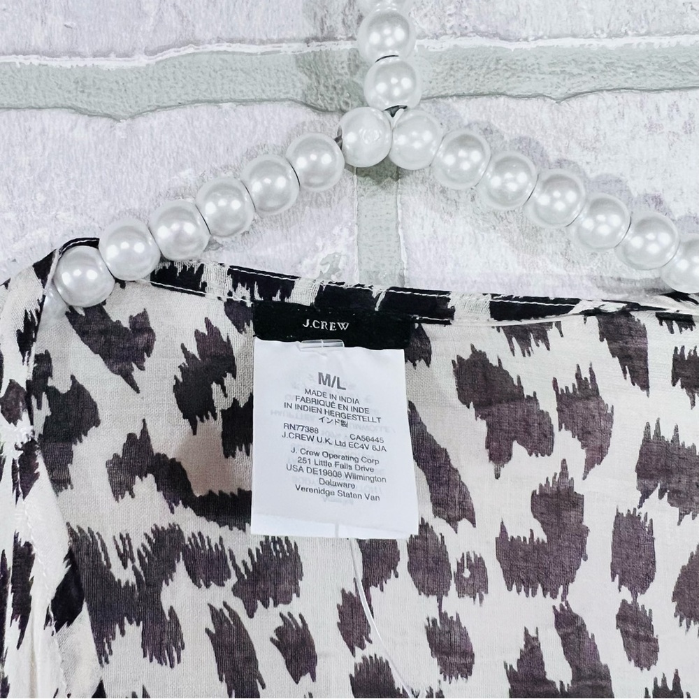 J. Crew Leopard Print Tassel Swim Cover-Up Poncho Size M/L Style L9713 - Picture 6 of 9